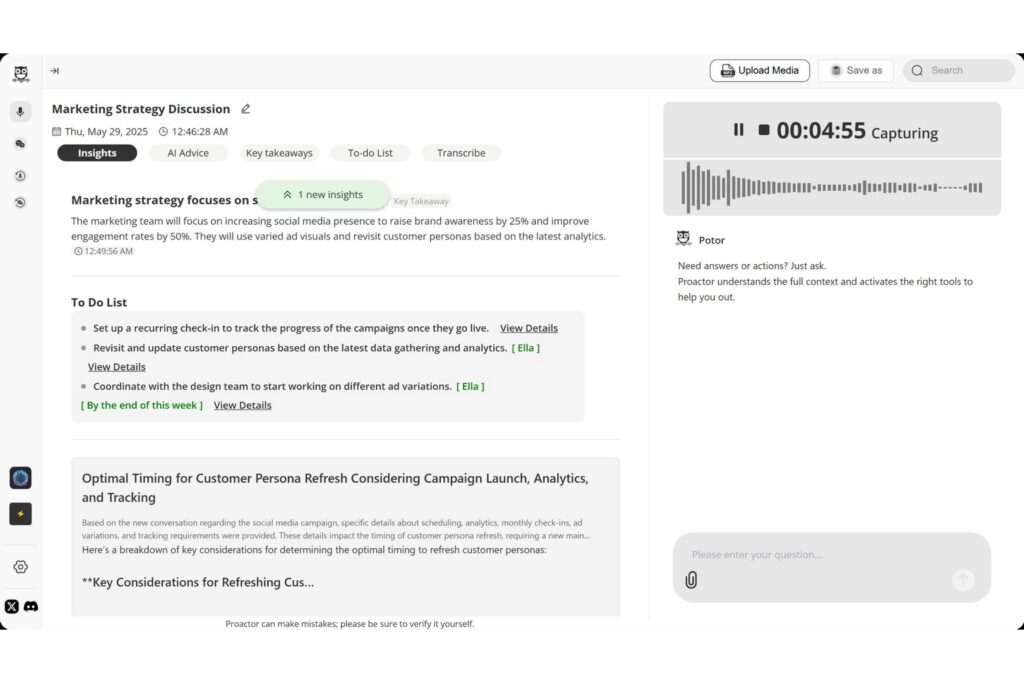 Transcripción en directo